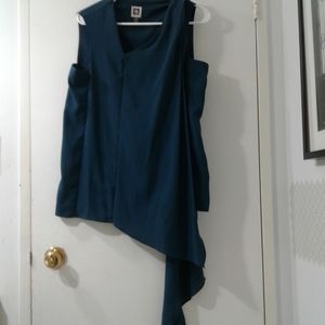 Anne Klein dark turqoise/navy blue blouse